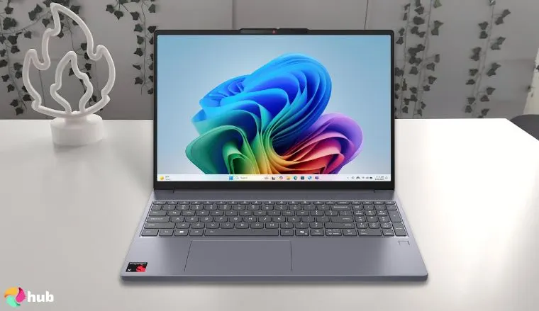 Lenovo IdeaPad Slim 3X Laptop on a white office desk in a clean setup for a review